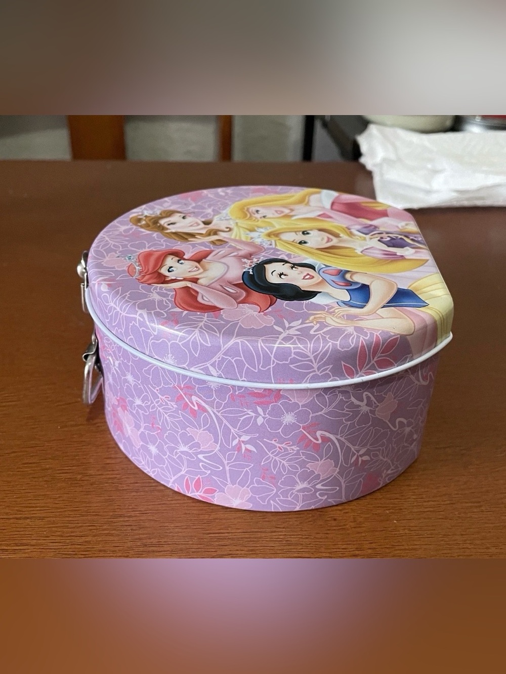 DISNEY PRINCESS Tin Metal Box Mini Container Handle - Picture 6 of 11